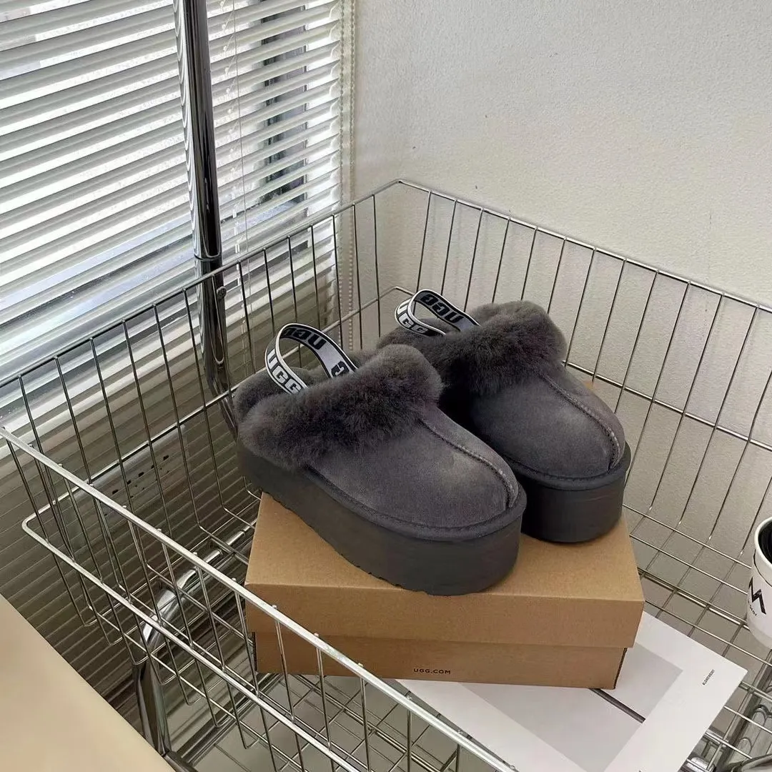 💰 480 UGG sheepskin all-in-one snow boots. The official website recommends 3474 5-layer 5 cm thick-soled slippers. Color: chocolate, mustard, black, gray, maroon, dusk pink. Size: 35-41.